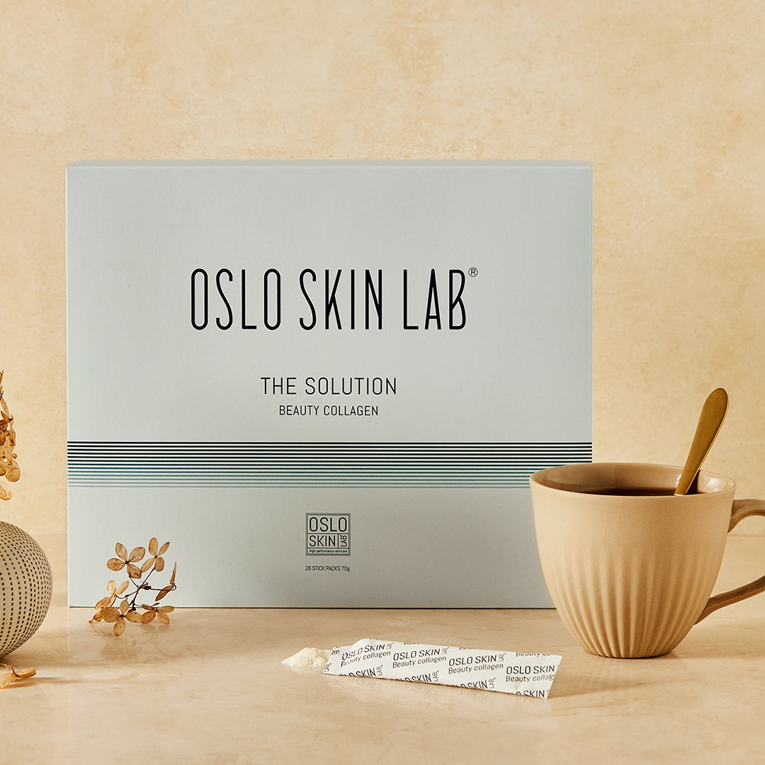 Oslo Skin Labs förpackning med beige bakgrund